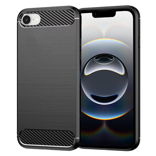 Husa pentru iPhone 16e, Techsuit Carbon Silicone, negru