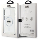 Husa pentru iPhone 15 Pro, Karl Lagerfeld IML MagSafe (KLHMP15LHLSKIH), alb
