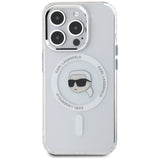 Husa pentru iPhone 15 Pro, Karl Lagerfeld IML MagSafe (KLHMP15LHLSKIH), alb