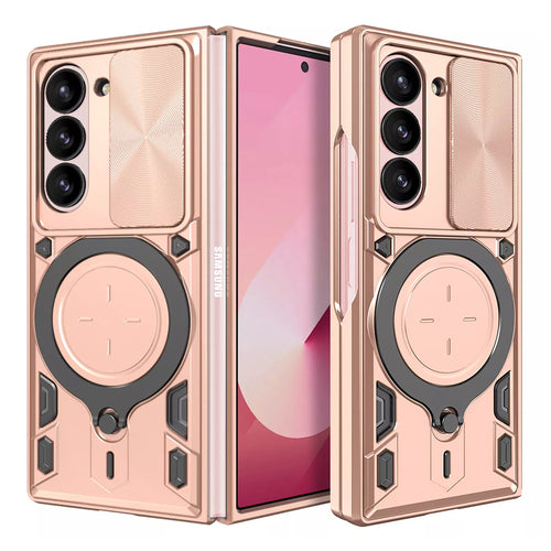 Husa pentru Samsung Galaxy Z Fold6, Techsuit CamGuard Pro, roz auriu
