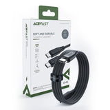 Cablu Acefast de date (C3-03), Type-C to Type-C, 60W, 3A, 480Mb/s, Incarcare rapida, 1.2m, negru