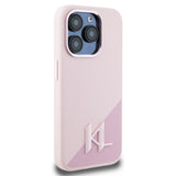 Husa pentru iPhone 15 Pro, Karl Lagerfeld Silicone MagSafe (KLHMP15LSCMKMPCP), roz