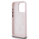 Husa pentru iPhone 15 Pro, Karl Lagerfeld Silicone MagSafe (KLHMP15LSCMKMPCP), roz