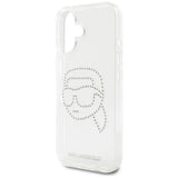Husa pentru iPhone 16, Karl Lagerfeld IML Rhinestones (KLHCP16SHKHDCELT), transparenta