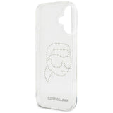Husa pentru iPhone 16, Karl Lagerfeld IML Rhinestones (KLHCP16SHKHDCELT), transparenta