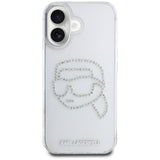 Husa pentru iPhone 16, Karl Lagerfeld IML Rhinestones (KLHCP16SHKHDCELT), transparenta