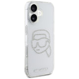 Husa pentru iPhone 16, Karl Lagerfeld IML Rhinestones (KLHCP16SHKHDCELT), transparenta
