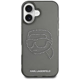 Husa pentru iPhone 16, Karl Lagerfeld IML Rhinestones (KLHCP16SHKHDCELK), negru