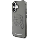 Husa pentru iPhone 16, Karl Lagerfeld IML Rhinestones (KLHCP16SHKHDCELK), negru