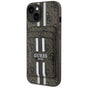 Husa pentru iPhone 15, Guess Cardslot 4G Stripes MagSafe (GUBPHCP15SP4RPSW), maro