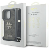 Husa pentru iPhone 16 Pro, Guess Hardcase 4G Big Logo cu Cord Strap (GUHCP16LP4GMGCRW), maro