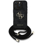 Husa pentru iPhone 16 Pro Max, Guess Hardcase 4G Big Logo cu Cord Strap (GUHCP16XP4GMGCRK), negru