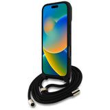 Husa pentru iPhone 16 Pro Max, Guess Hardcase 4G Big Logo cu Cord Strap (GUHCP16XP4GMGCRK), negru