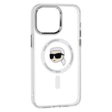 Husa pentru iPhone 15 Pro, Karl Lagerfeld IML MagSafe (KLHMP15LHLSKIH), alb