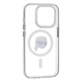 Husa pentru iPhone 15 Pro, Karl Lagerfeld IML MagSafe (KLHMP15LHLSKIH), alb