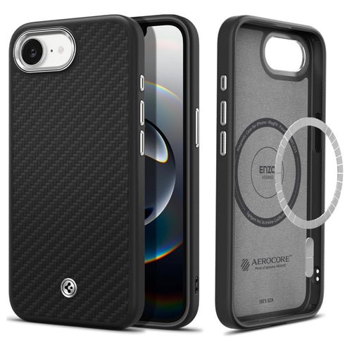 Husa pentru iPhone 16e, Spigen Enzo Aramid MagSafe (ACS09153), negru