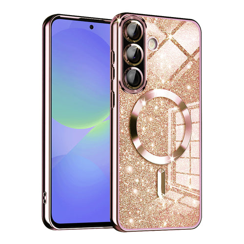 Husa pentru Samsung Galaxy A36 5G, Techsuit Lux Glitter MagSafe, roz auriu