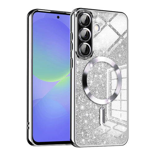 Husa pentru Samsung Galaxy A36 5G, Techsuit Lux Glitter MagSafe, argintiu