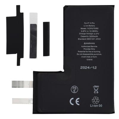OEM Smartphone Battery (19789), without Flex-Cable, iPhone 14 Pro, 3200mAh, Negru