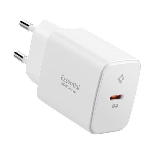 Incarcator retea Spigen Essential EE201EU (ACH08701), Type-C, GaN, Incarcare rapida, PD20W, Quantum Boost, alb