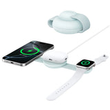 Incarcator wireless Anker MagGo 3-in-1 (B25M8H61), pentru iPhone 15/16, AirPods, Apple Watch, MagSafe Qi2, Pliabil, 15W, verde