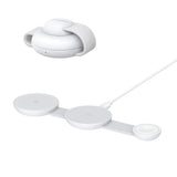 Incarcator wireless Anker MagGo 3-in-1 (B25M8H21), pentru iPhone 15/16, AirPods, Apple Watch, MagSafe Qi2, Pliabil, 15W, alb