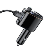 Incarcator auto Baseus Car MP3 Player S-06 (CCHC000001), Bluetooth FM Transmitter, USB, Cigarette Lighter Socket, Display, 12-24V, negru
