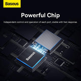 Hub USB Baseus Docking station Lite Series (B0005280A813-03), Type-C to 4x USB3.0, 5Gbps, Touch Control, Plug-si-Play, gri