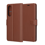 Husa pentru Samsung Galaxy S25 Edge, Techsuit Leather Folio, maro