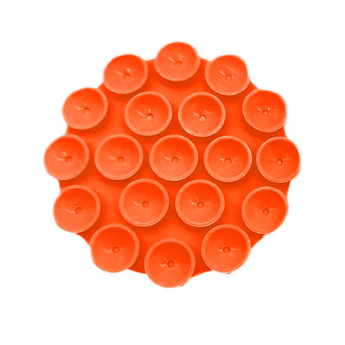Suport de birou Techsuit Suport telefon (SO-CUP), Suction Pad pentru Selfies, Silicon, Adhesive Mount, Round Shape, oranj