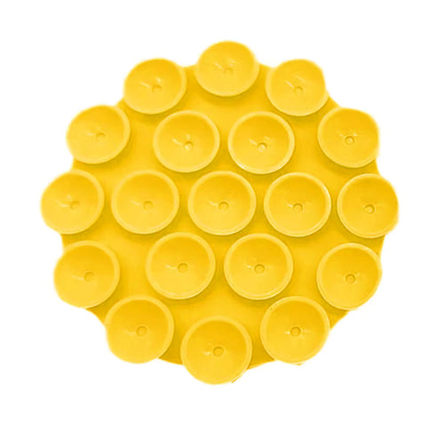 Suport de birou Techsuit Suport telefon (SY-CUP), Suction Pad pentru Selfies, Silicon, Adhesive Mount, Round Shape, galben