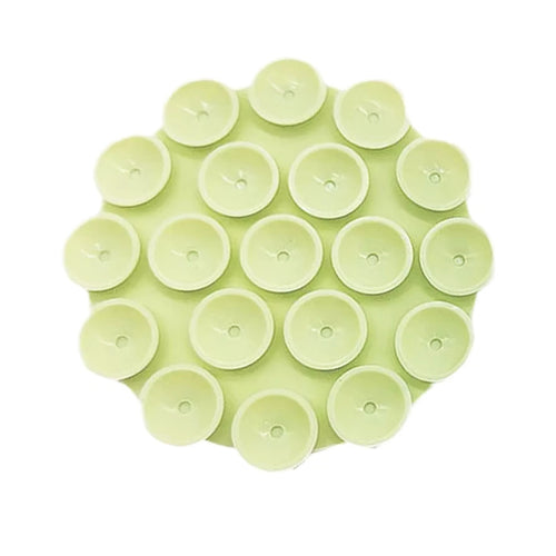 Suport de birou Techsuit Suport telefon (SG-CUP), Suction Pad pentru Selfies, Silicon, Adhesive Mount, Round Shape, verde