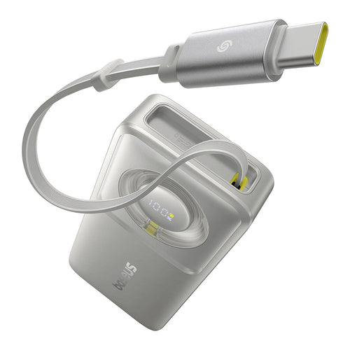 Baterie Externa Baseus Free2pull (P10073701843-00), cu Retractabil USB-C Cable, Type-C, Display, 10000mAh, 30W, 0.7m