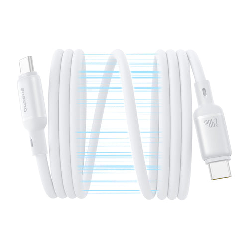 Cablu Baseus de date PicoGo (P10376800211-00), Magnetic, Type-C to Type-C, 240W, Incarcare rapida, 480Mbps, Silicon, 1m, alb