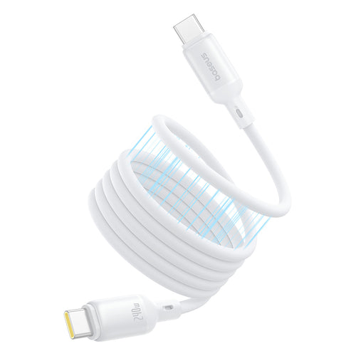 Cablu Baseus de date PicoGo (P10376800211-00), Magnetic, Type-C to Type-C, 240W, Incarcare rapida, 480Mbps, Silicon, 1m, alb