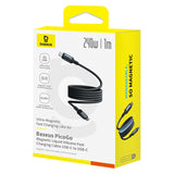 Cablu Baseus de date PicoGo (P10376800121-00), Magnetic, Type-C to Type-C, 240W, Incarcare rapida, 480Mbps, Silicon, 1m, negru