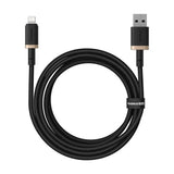 Cablu Baseus de date Dura Series (P10377801U01-02), USB to Lightning, Incarcare rapida, 480Mbps, 2.4A, Nylon, 2m, negru