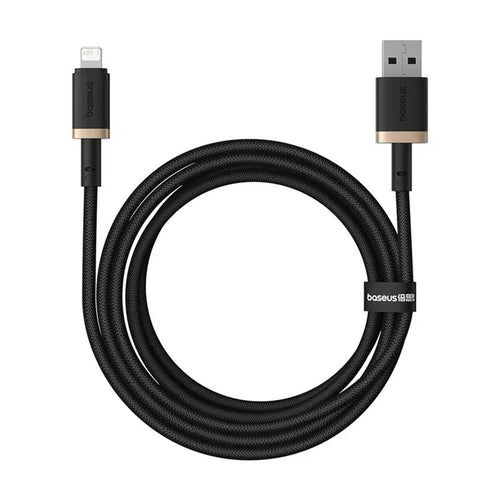 Cablu Baseus de date Dura Series (P10377801U01-02), USB to Lightning, Incarcare rapida, 480Mbps, 2.4A, Nylon, 2m, negru