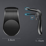 Suport auto Techsuit AirGrip (S7), Waterfall-Shaped, Magnetic Sigur Prindere pentru Grila ventilatie, Clema Prindere, negru;argintiu