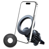 Suport auto Techsuit AirFix (S1), cu Metal Inel, Grila ventilatie Suport, MagSafe Compatibil, N52, 360A° Rotatie, negru