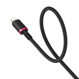 Cablu Baseus de date Dura Series (P10377801U01-03), USB to Lightning, Incarcare rapida, 2.4A, 480Mbps, Nylon, 2m, negru