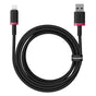 Cablu Baseus de date Dura Series (P10377801U01-03), USB to Lightning, Incarcare rapida, 2.4A, 480Mbps, Nylon, 2m, negru