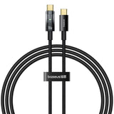 Cablu Baseus de date Explorer (P10319704111-00), Type-C, Incarcare rapida, 100W, cu Auto Shutdown, Naylon, 2m, negru