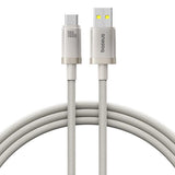 Cablu Baseus de date Titanium (P10378102G21-00), USB to Type-C 100W, Incarcare rapida, 480Mbps, Naylon, 1m, argintiu