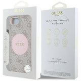 Husa pentru iPhone 16e, Guess 4G Circle Classic Logo MagSafe (GUHMPSE4P4PGRSGP), roz