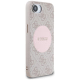 Husa pentru iPhone 16e, Guess 4G Circle Classic Logo MagSafe (GUHMPSE4P4PGRSGP), roz