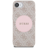 Husa pentru iPhone 16e, Guess 4G Circle Classic Logo MagSafe (GUHMPSE4P4PGRSGP), roz