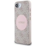 Husa pentru iPhone 16e, Guess 4G Circle Classic Logo MagSafe (GUHMPSE4P4PGRSGP), roz