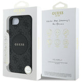 Husa pentru iPhone 16e, Guess 4G Circle Classic Logo MagSafe (GUHMPSE4P4PGRSGK), negru