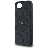 Husa pentru iPhone 16e, Guess 4G Circle Classic Logo MagSafe (GUHMPSE4P4PGRSGK), negru